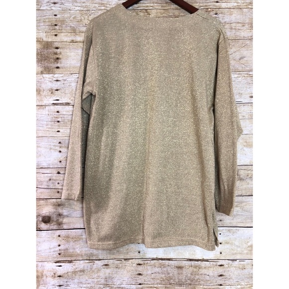 Bob Mackie Studio Gold Shimmery Tunic - Picture 2 of 5